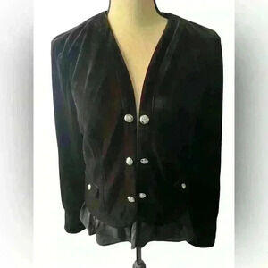 INC Crush Velvet Black Jacket/Blazer